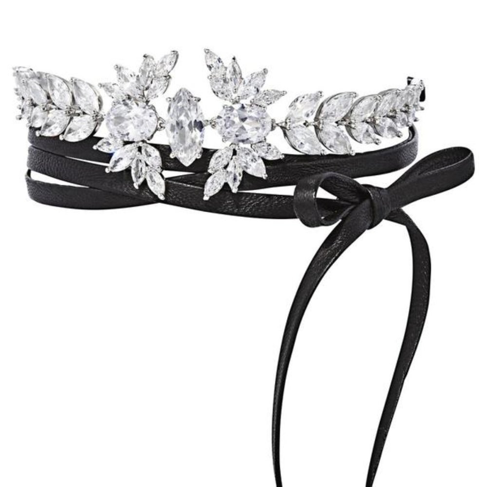 Fallon Monarch Leather Wrap Choker Necklace